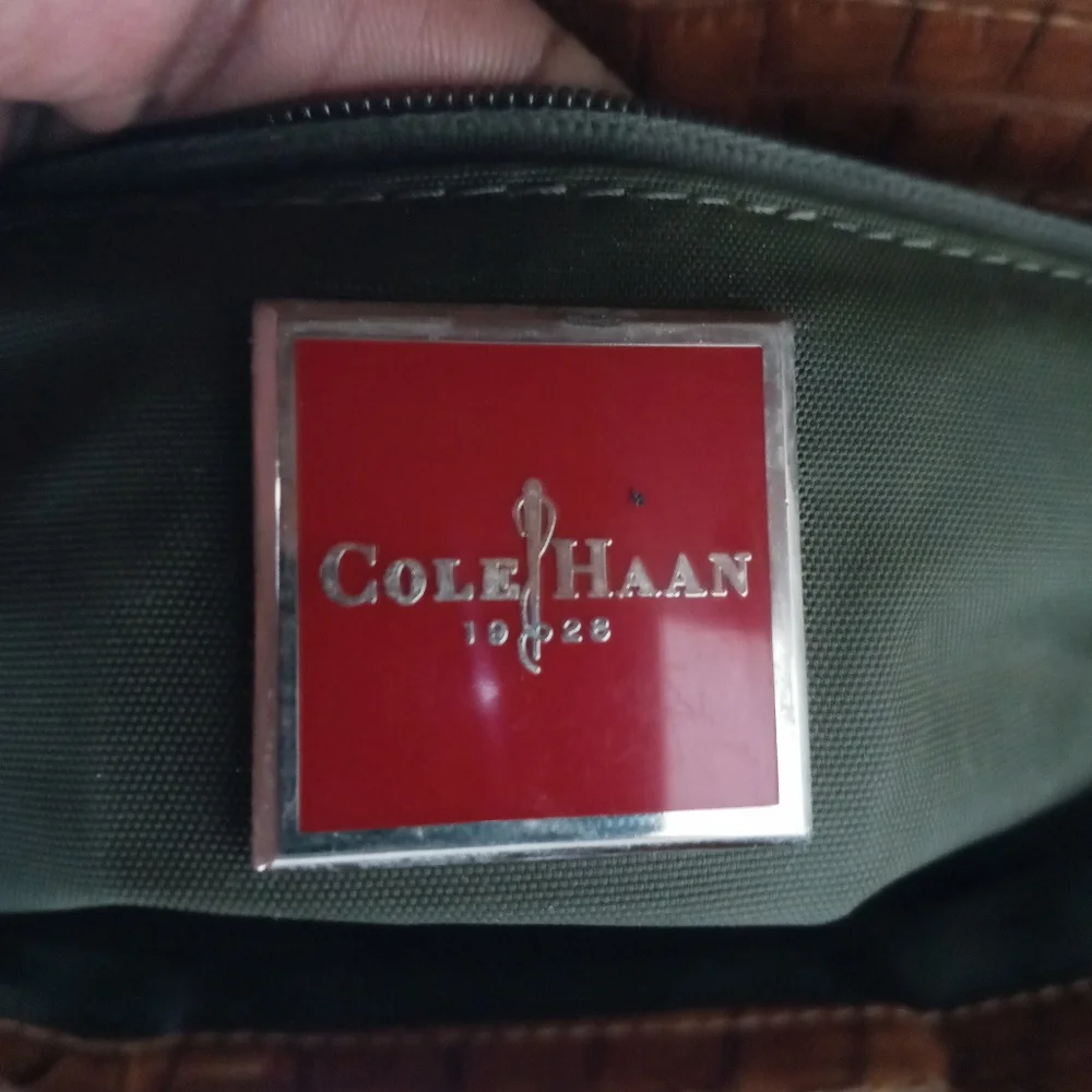 Cole Haan Croc Leather Embossed Handbag - Picture 5 of 8